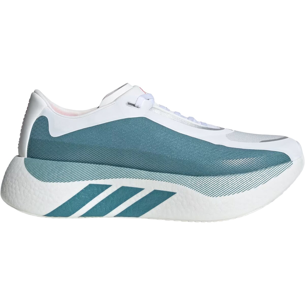 Image of Adidas Hyperboost Edge Running Shoe - Men's Ftwr White/Petrol Metallic/Lucid Red, 10.0