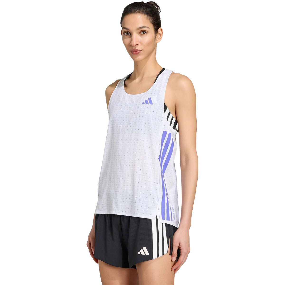 Image of Adidas Adizero Singlet - Women's White/Solar Purple, L