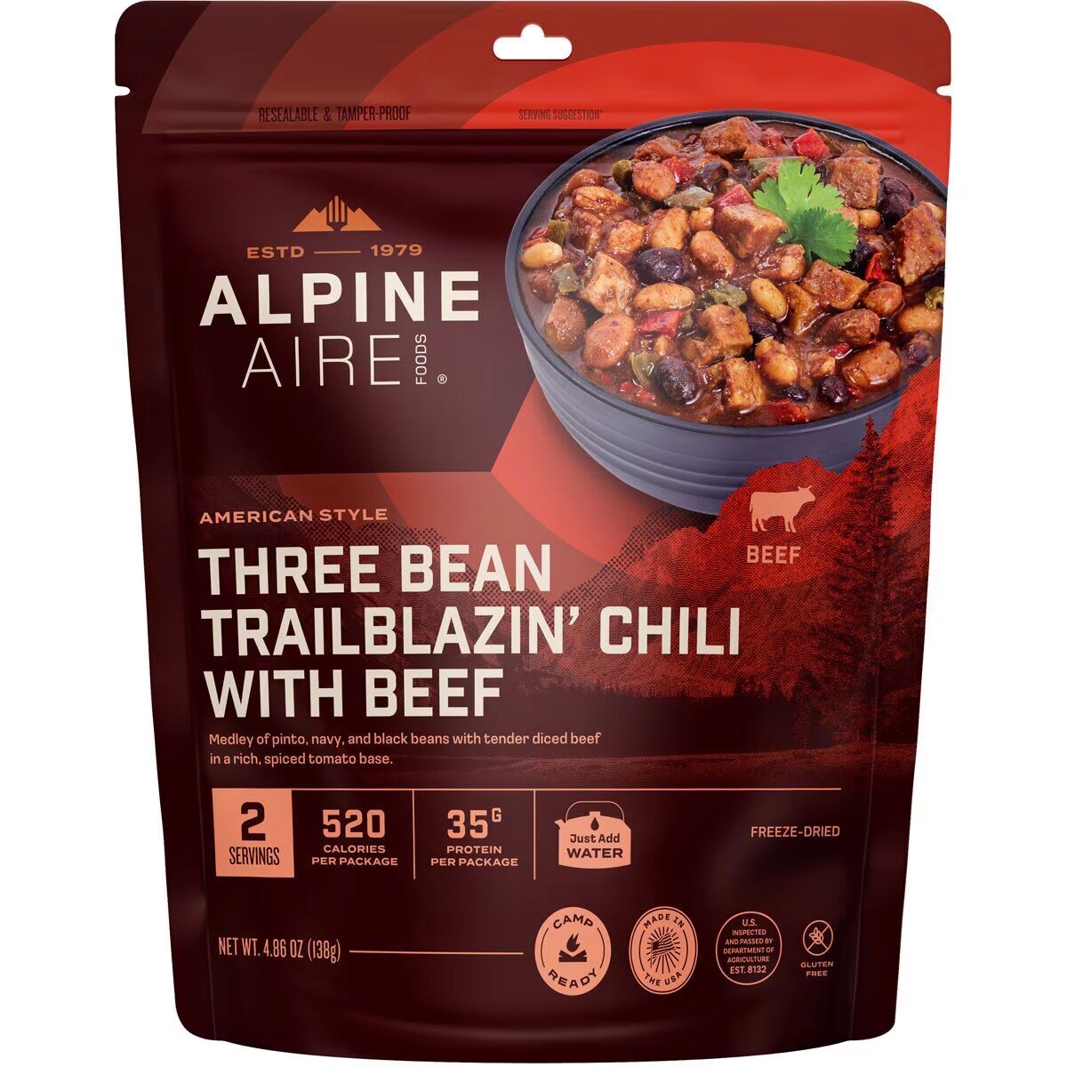 Image of AlpineAire Three Bean Trailblazin' Chili + Beef One Color, One Size