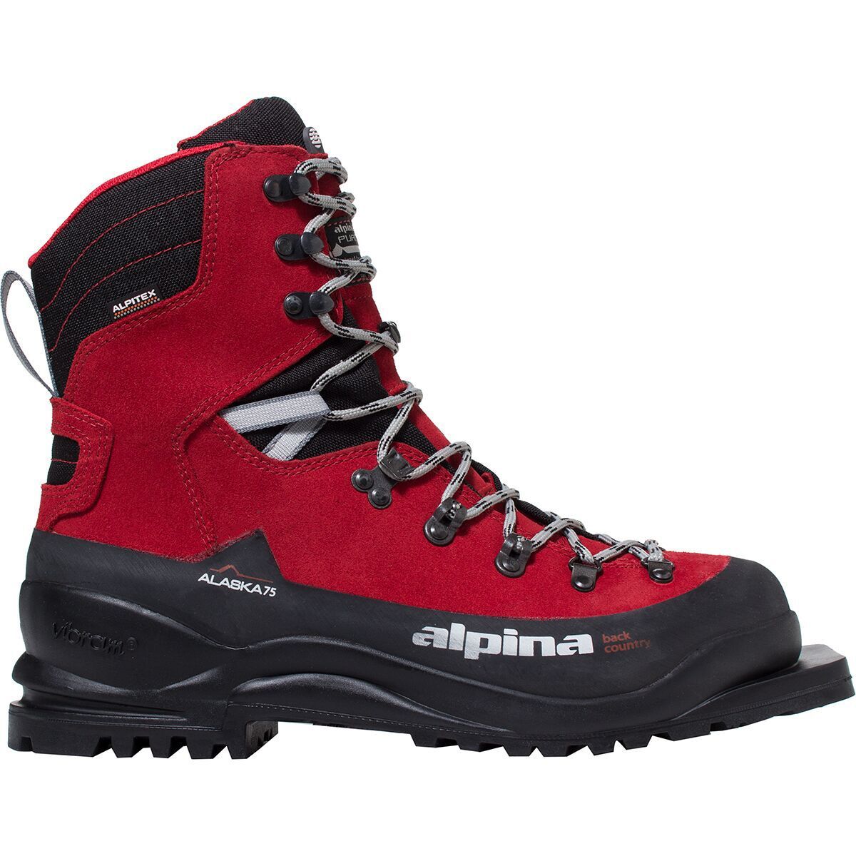 Alpina Alaska 75mm Backcountry Boot - 2026 Black/Red, 42.0