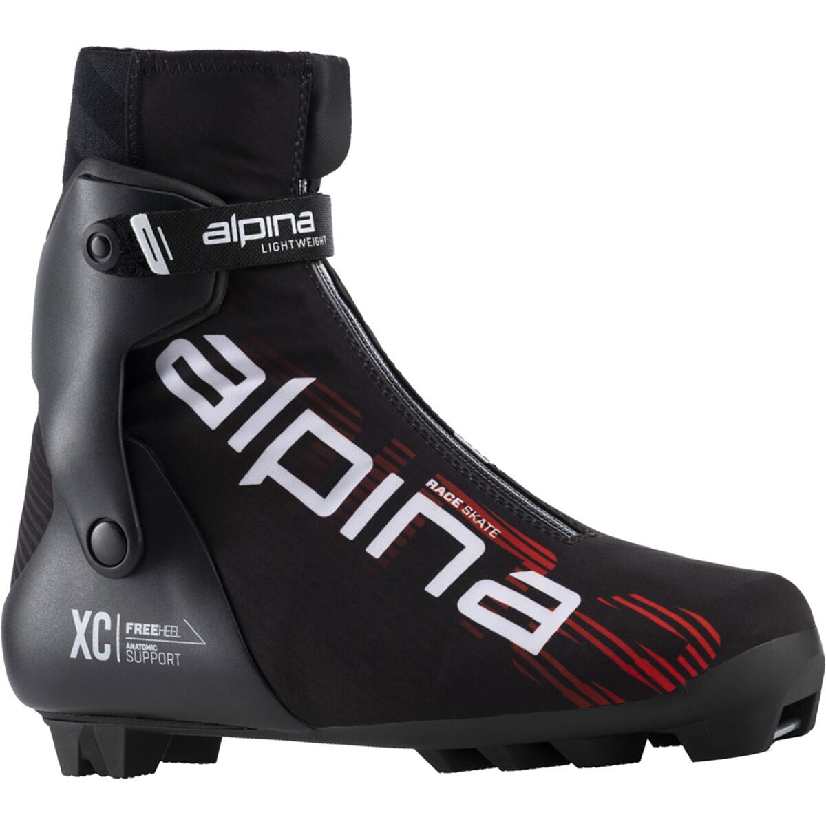 Image of Alpina Race Skate Boot - 2025 Black/Red/White, 41.0