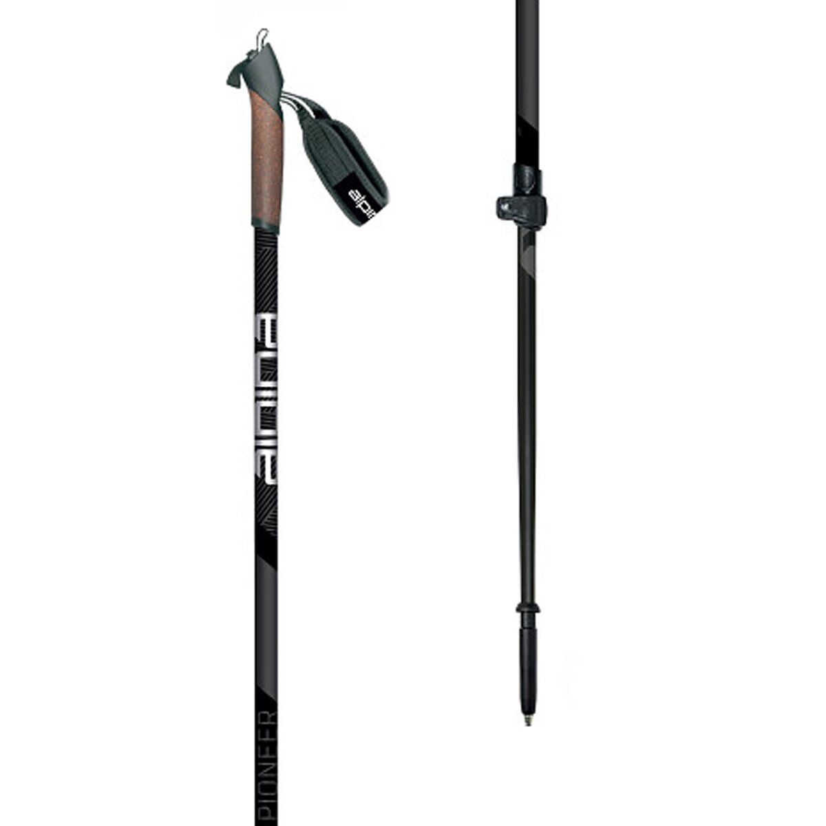 Image of Alpina Pioneer Adj Ski Poles Black/Red, One Size