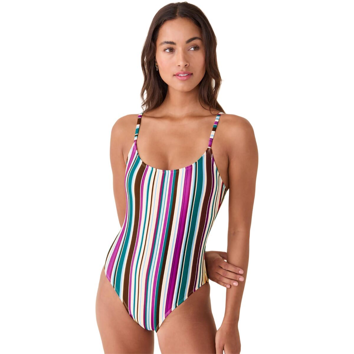 Image of Andie The Amalfi One-Piece Swimsuit - Women's Retro Stripe, XS