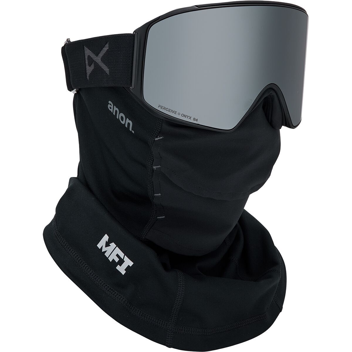 Image of Anon M4 Cylindrical Goggles + MFI Face Mask Smoke/Perceive Sunny Onyx, One Size