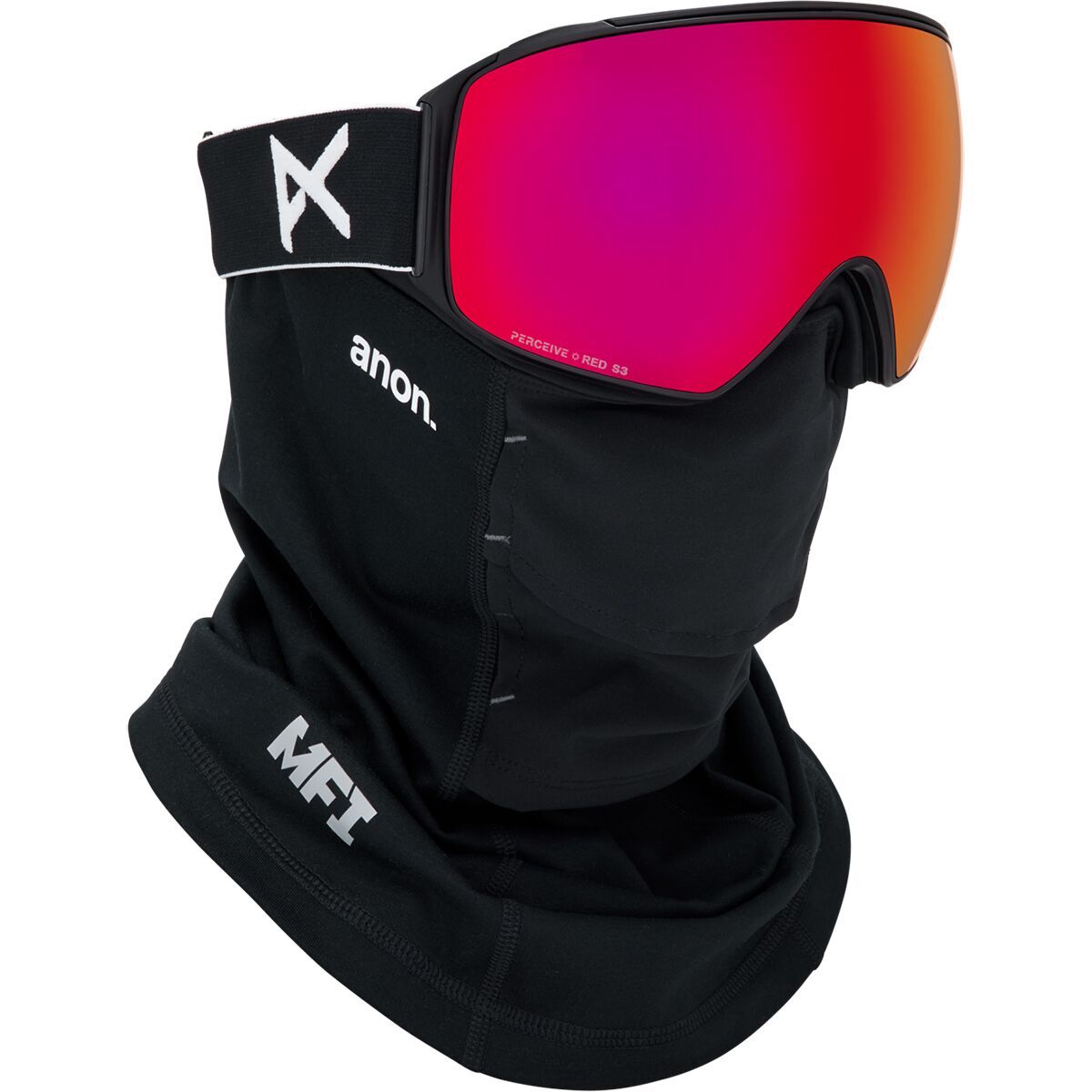 Image of Anon M4 Toric Goggles + MFI Mask Black/Perceive Sunny Red, One Size