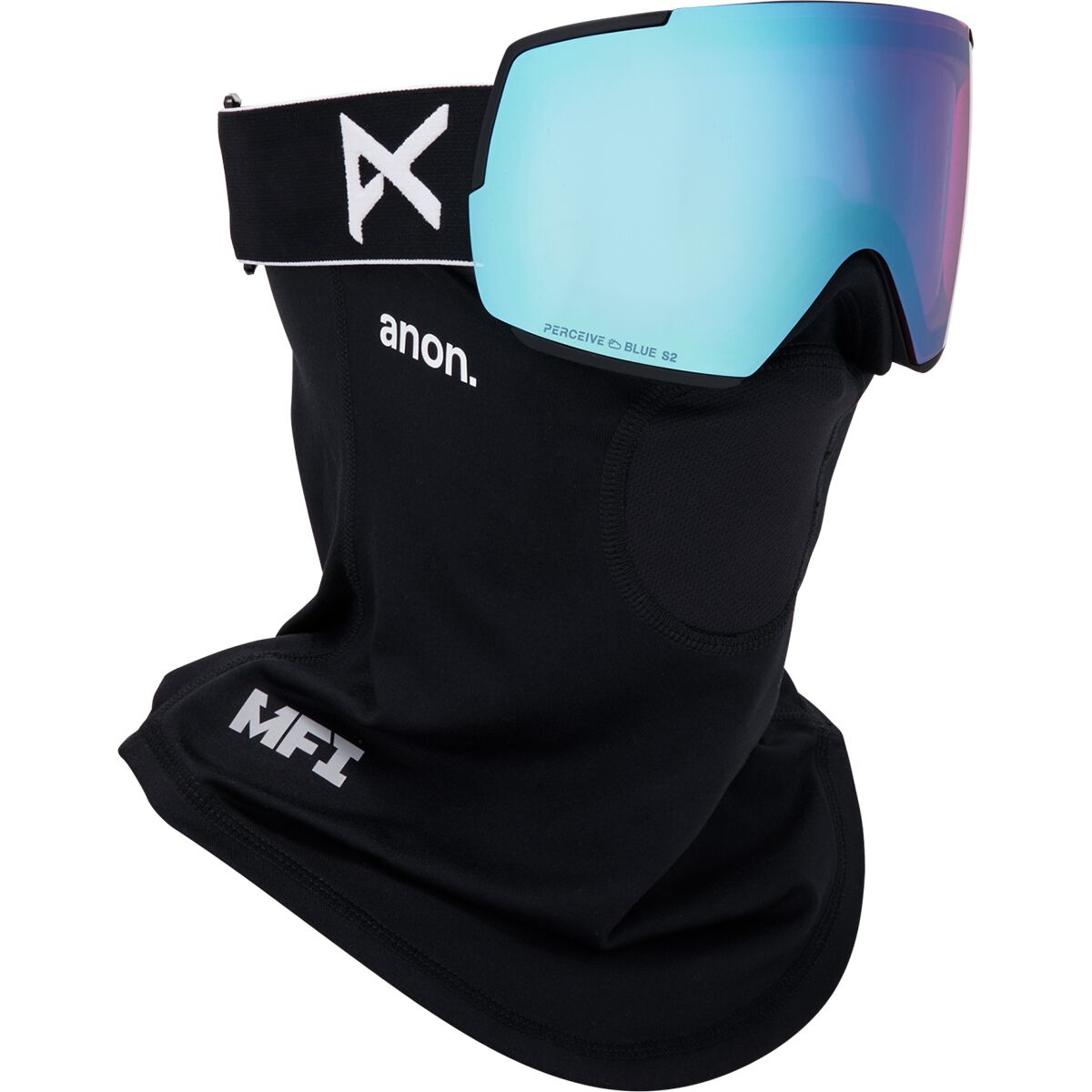 Image of Anon M5 Goggles + MFI Mask Black/Perceive Variable Blue, One Size