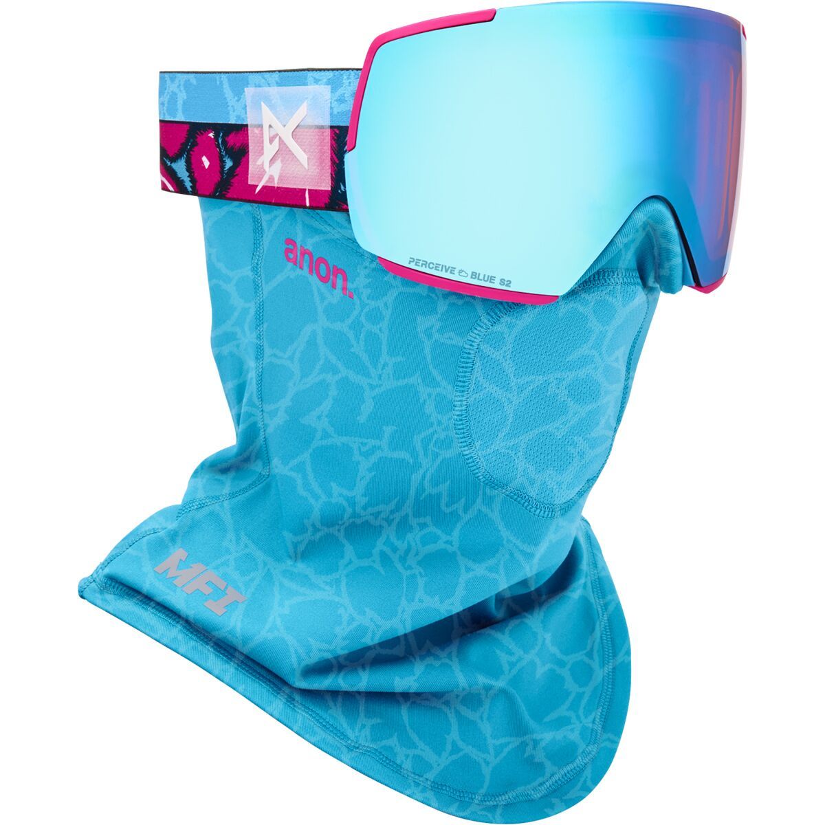 Anon Anon M5 Goggles + MFI Mask Pink Tides/Perceive Variable Blue, One Size