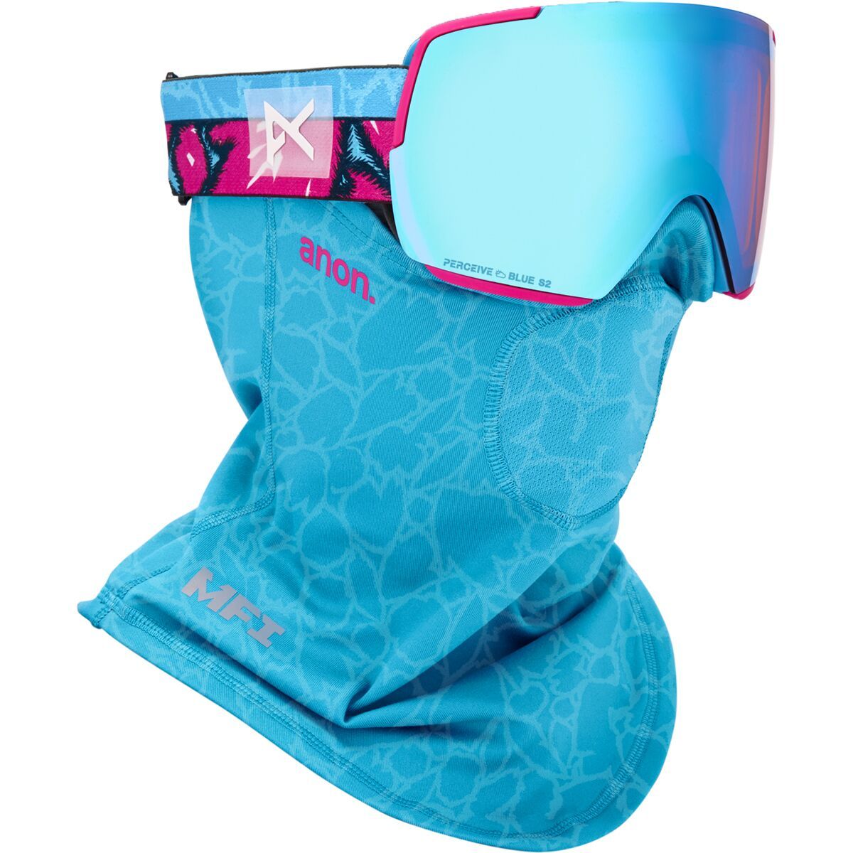 Anon M5S Goggles + MFI Mask Pink Tides/Perceive Variable Blue, One Size