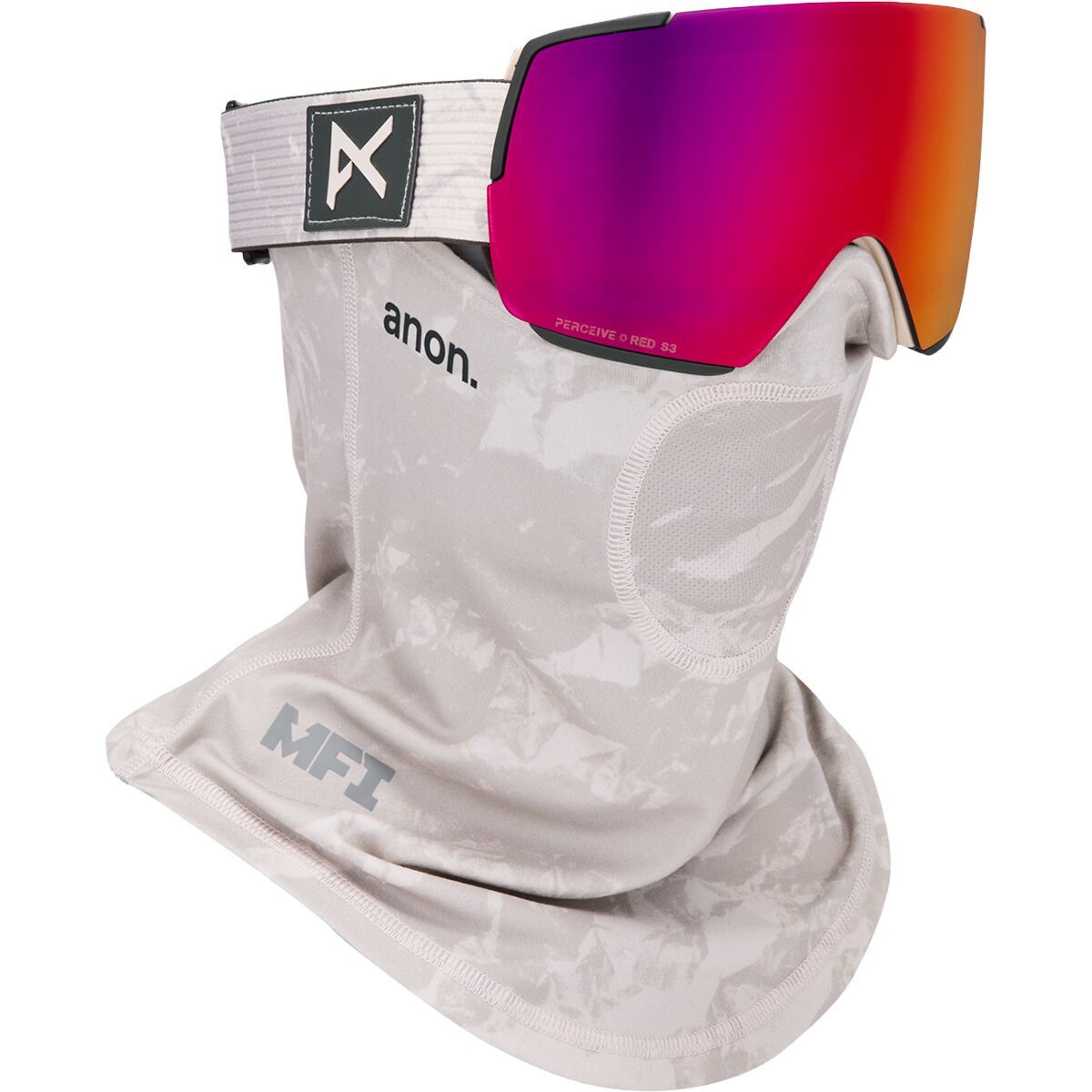 Image of Anon M5S Goggles + MFI Mask Sediment/Perceive Sunny Red, One Size