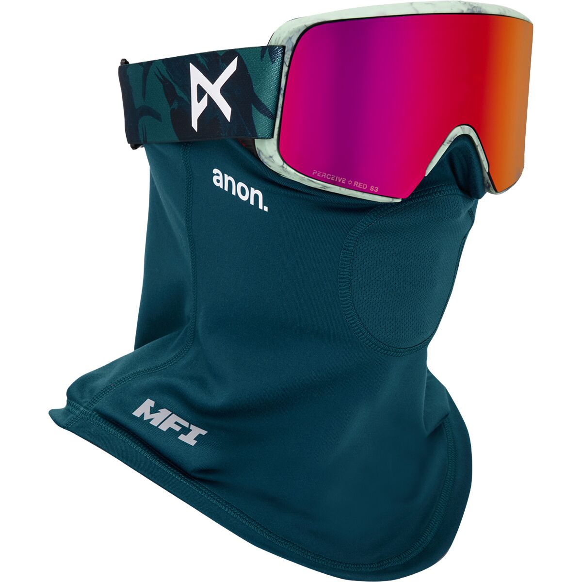 Anon Anon M6S Low Bridge Goggles Family Tree/Perceive Sunny Red, One Size