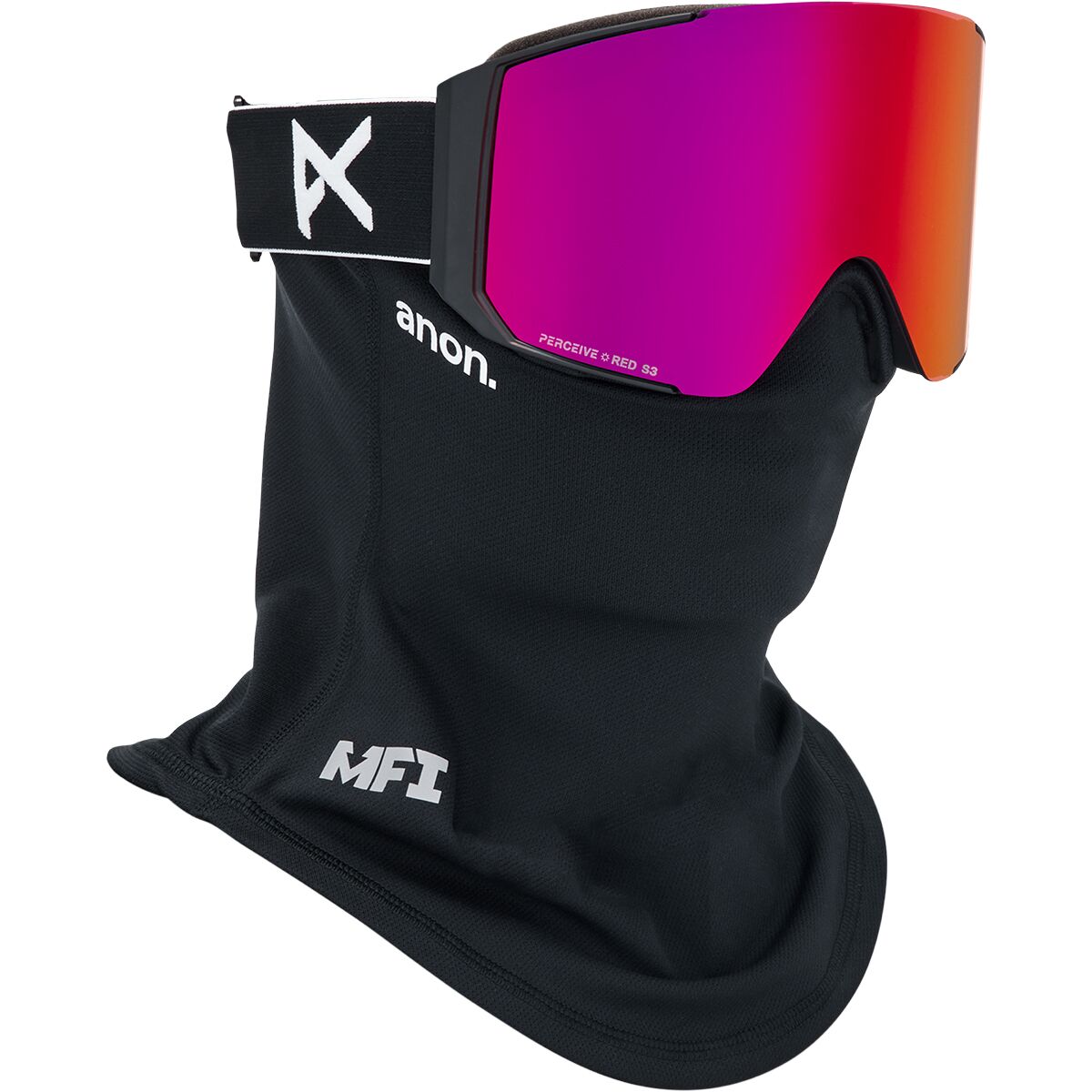 Image of Anon Sync Goggles + MFI Mask Black/Perceive Sunny Red, One Size