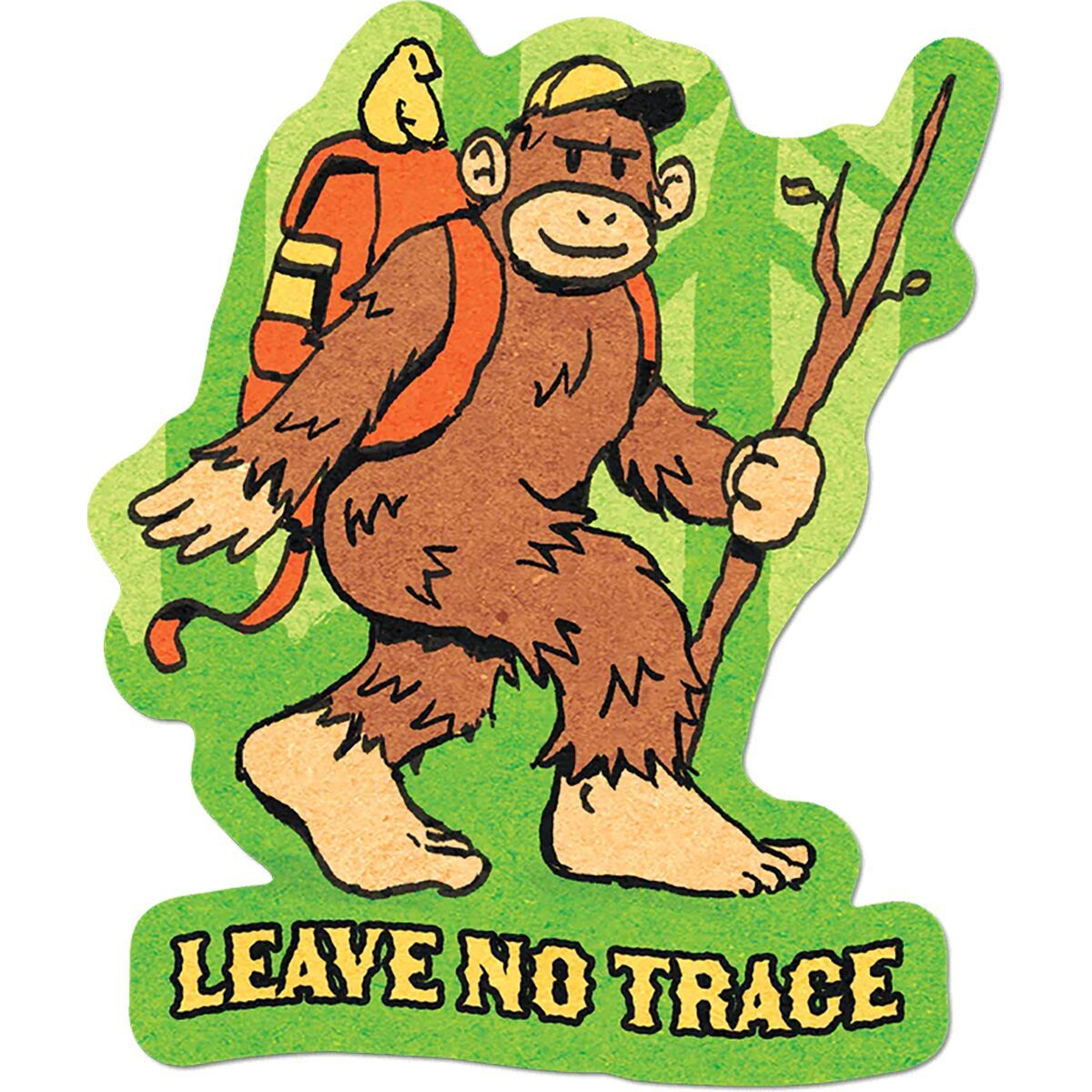 Image of Apply Stickers Bigfoot Leave No Trace Sticker Green, 2.5x3