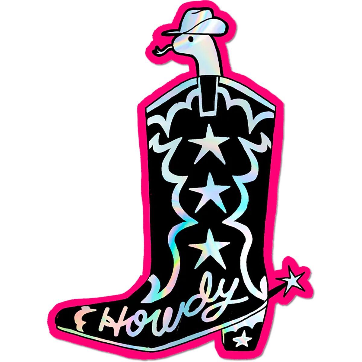 Image of Apply Stickers Howdy Boot Sticker Black, 2x3