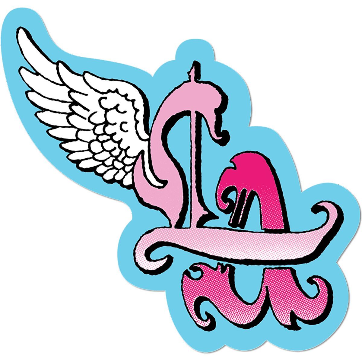 Image of Apply Stickers LA Angel Sticker Blue, 3.25 x 2.5