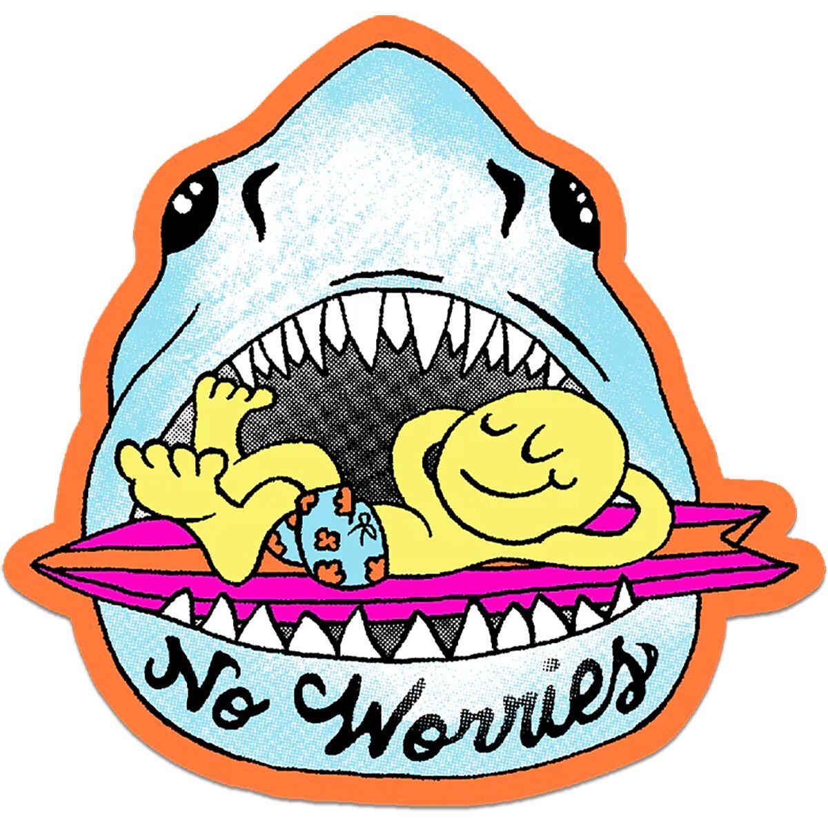 Image of Apply Stickers No Worries Sticker Blue, 2.5x2.5