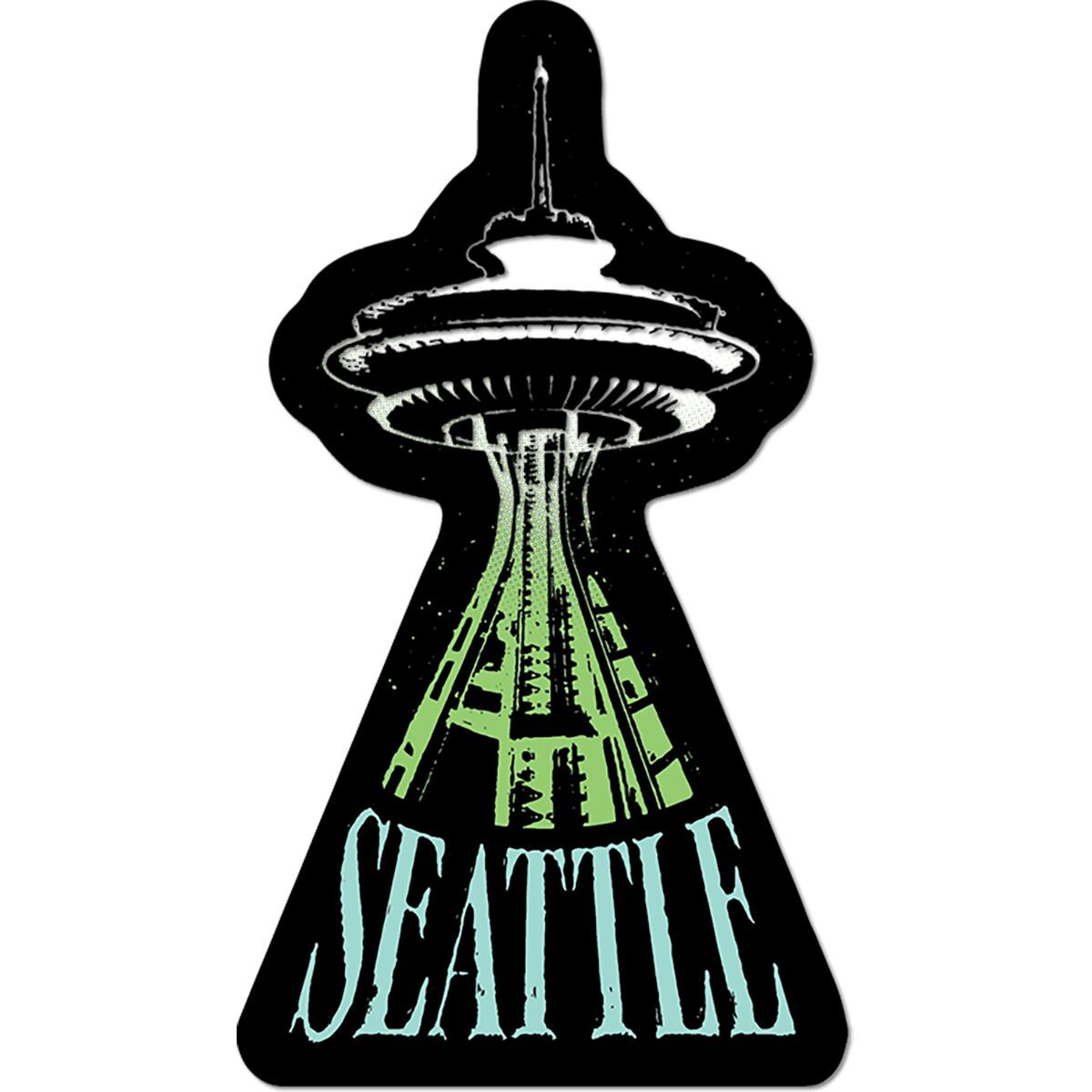 Image of Apply Stickers Seattle Space Needle Sticker Black, 2.25 x 3.25