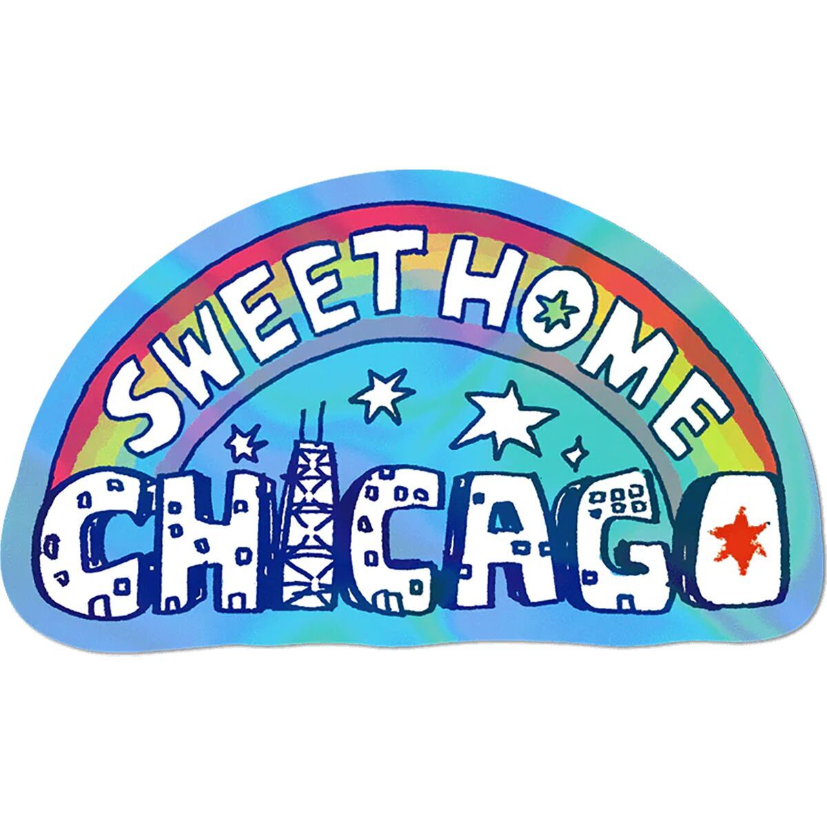 Image of Apply Stickers Sweet Home Chicago Sticker Blue, 2.5 x 3.25