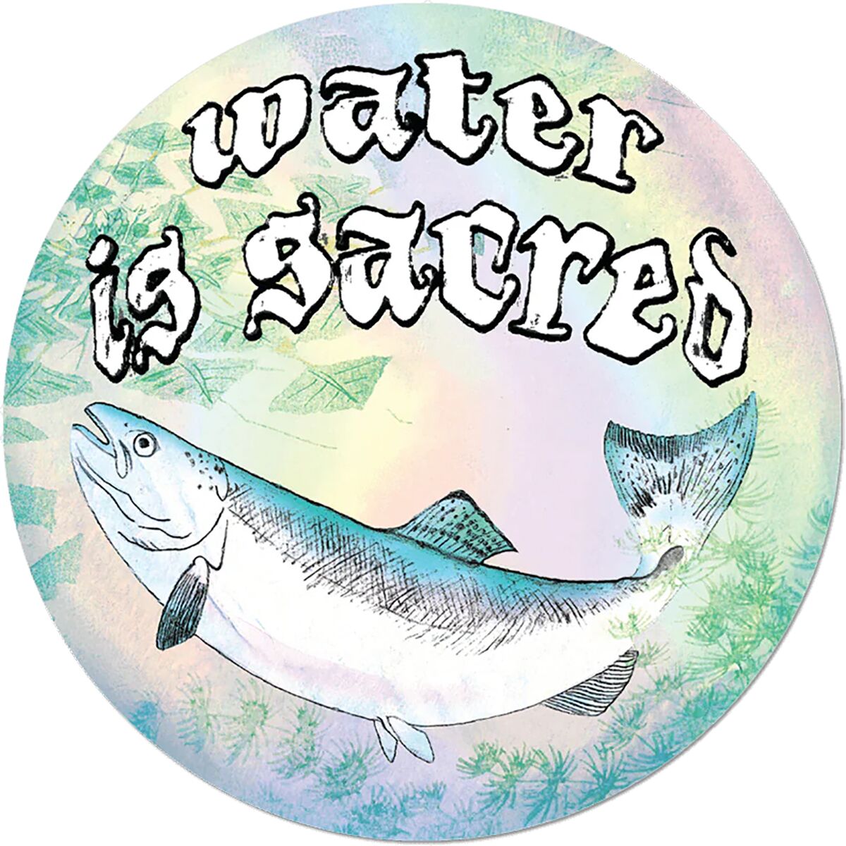 Apply Stickers Apply Stickers Water Is Sacred Sticker Silver, 3x3