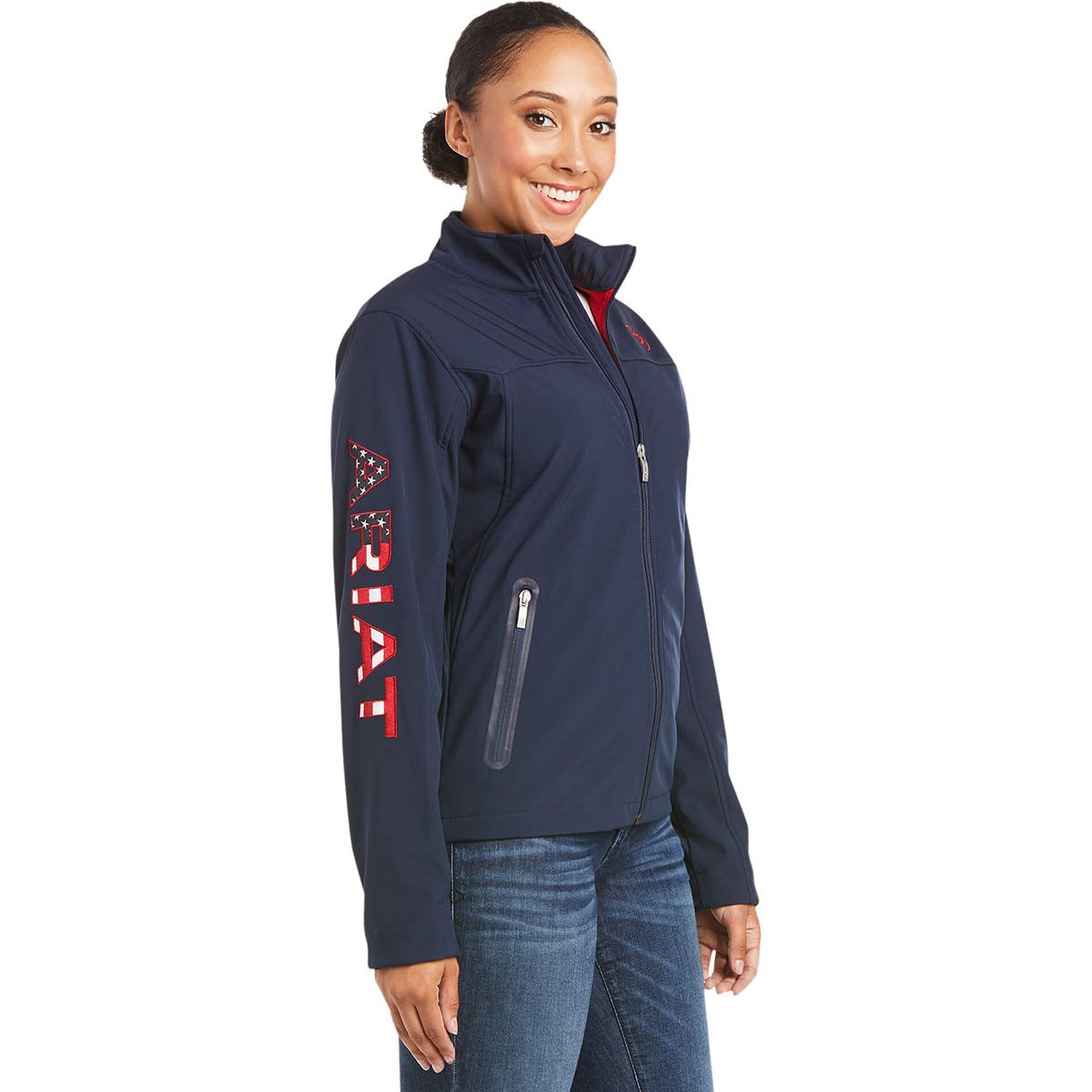 Image of Ariat New Team Softshell Jacket - Women's Navy Usa, M