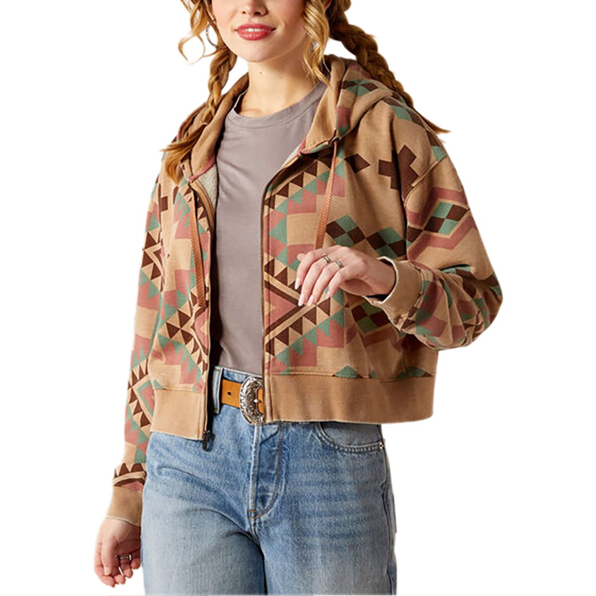 Ariat Ariat Sunset Spark Crop Hoodie - Women's Spark Geo Print, XL