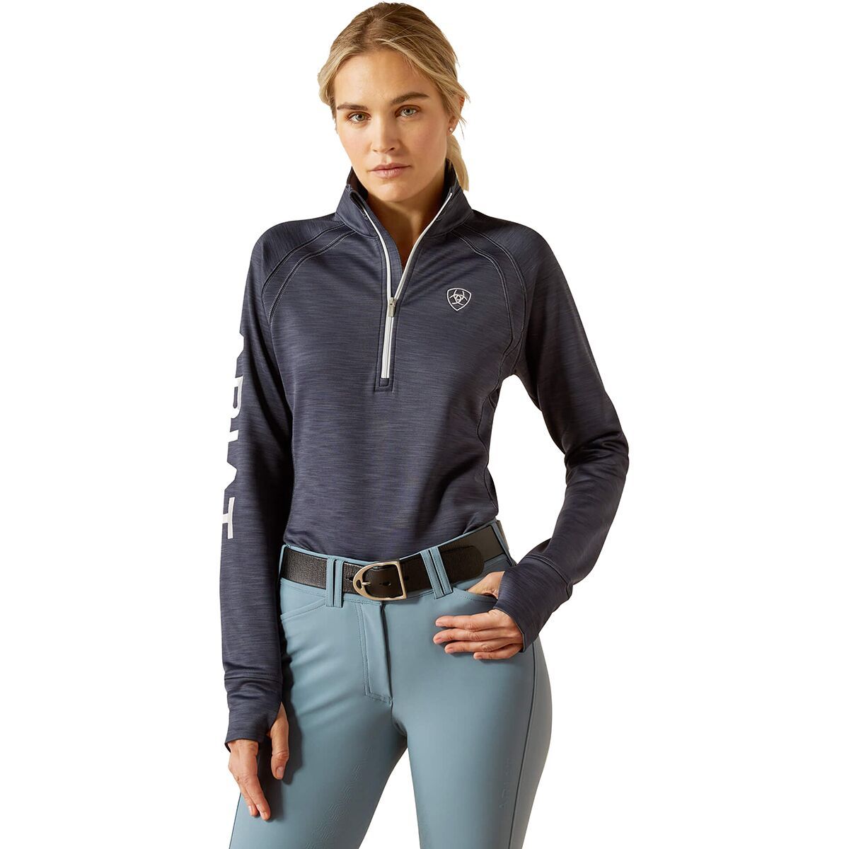 Ariat Tek Team 1/2-Zip Sweatshirt - Women's Ombre Blue Heather, XS