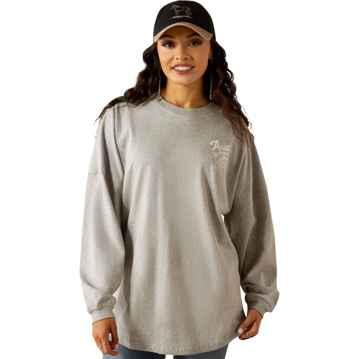 Ariat Canvas Oversized T-Shirt - Women's Heather Grey, XS