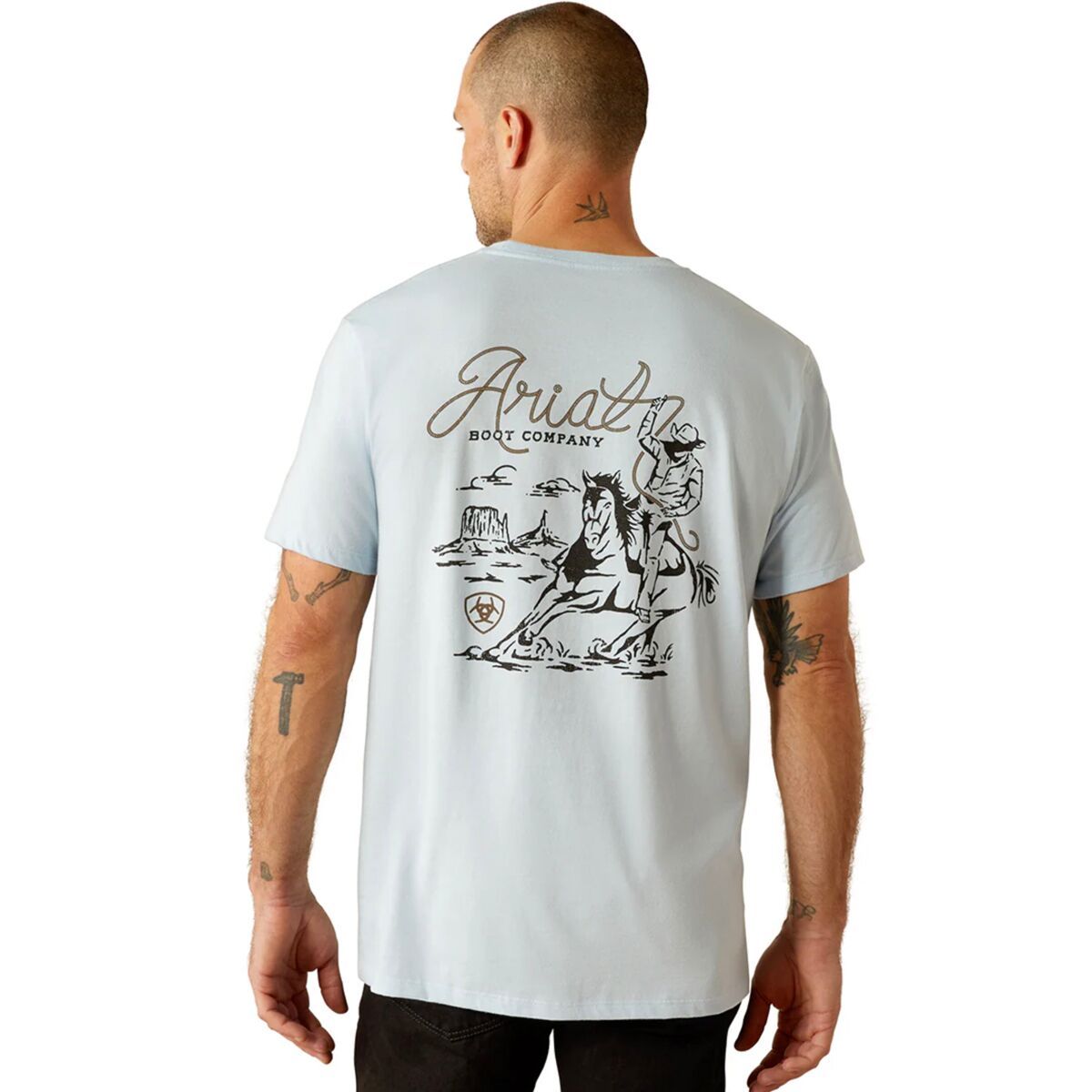 Ariat Cactus Roper T-Shirt - Men's Sky Blue, L