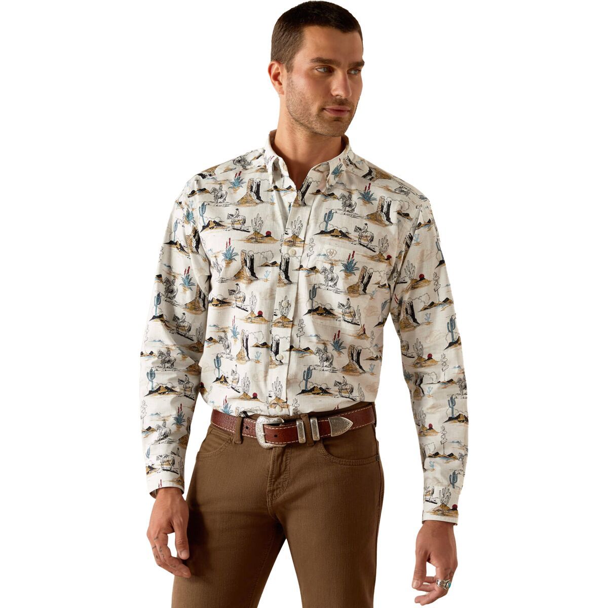 Ariat Gunder Classic Fit Shirt - Men's Off White, L