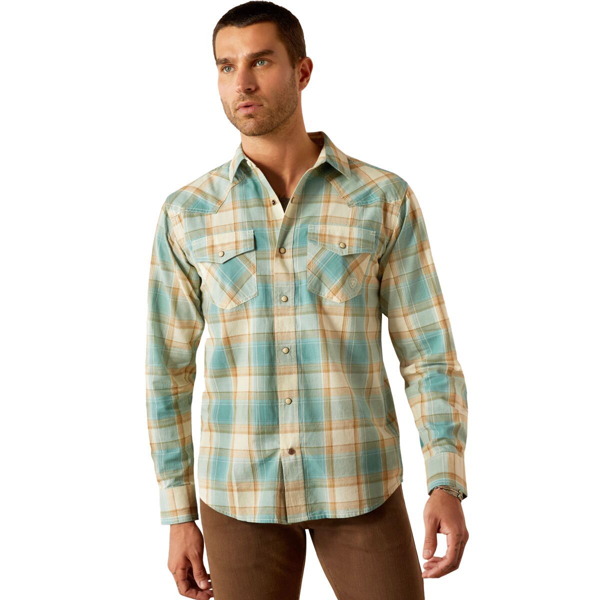 Ariat Hardin Retro Fit Shirt - Men's Turquoise, XXL