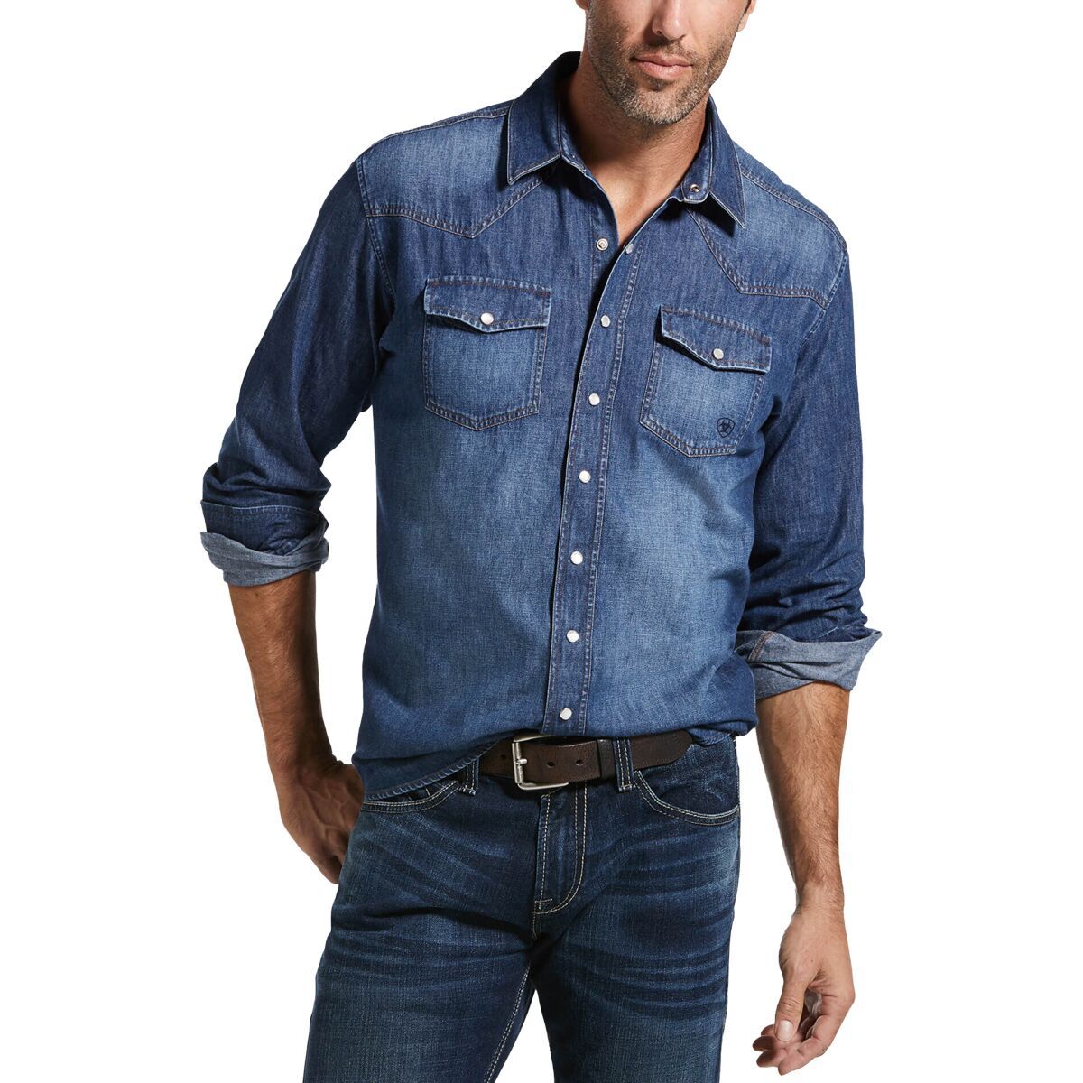Ariat Denim Retro Fit Shirt - Men's Stone, S