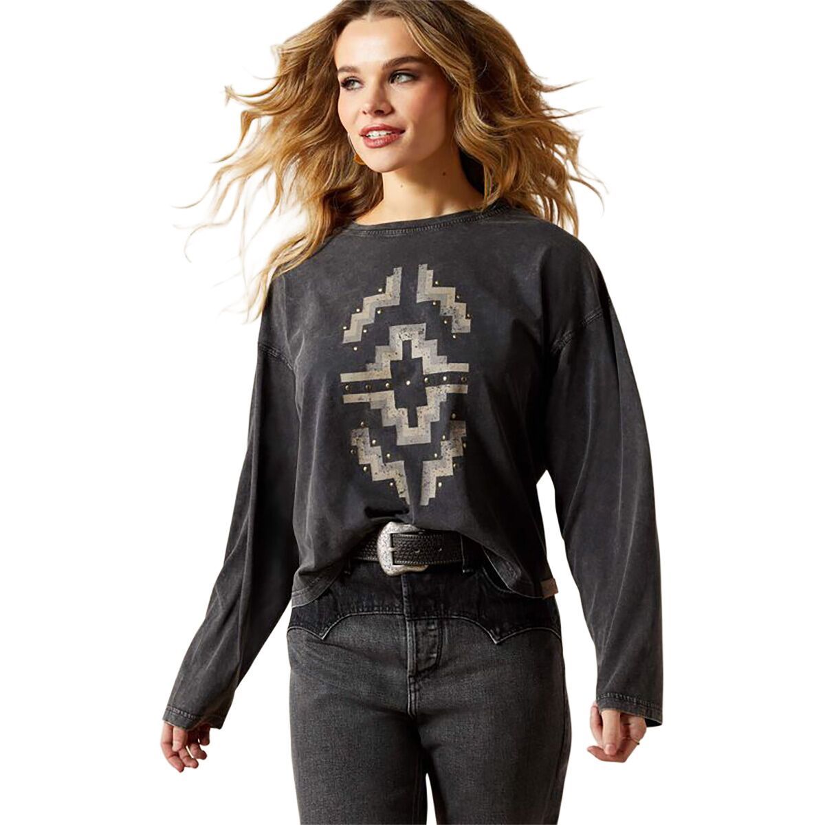 Image of Ariat Hesperia T-Shirt - Women's Black Mineral Wash, XS