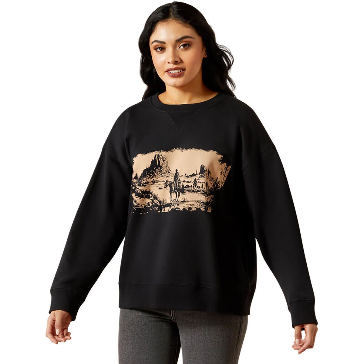 Image of Ariat Outlaw Oversized Sweatshirt - Women's Black, XL