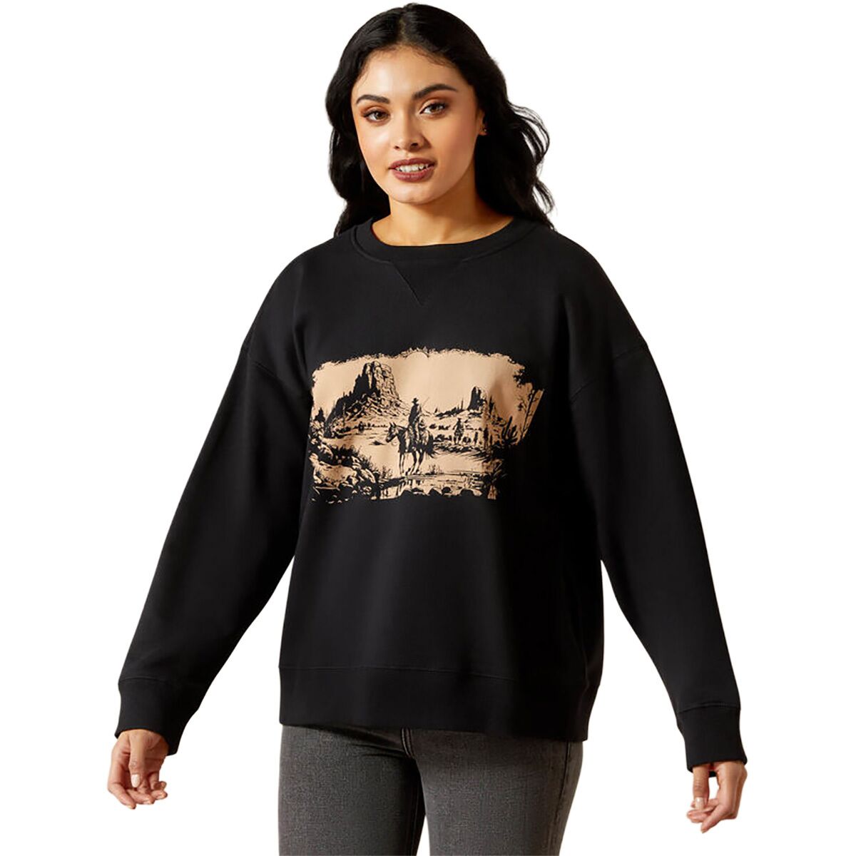 Image of Ariat Outlaw Oversized Sweatshirt - Women's Black, XS