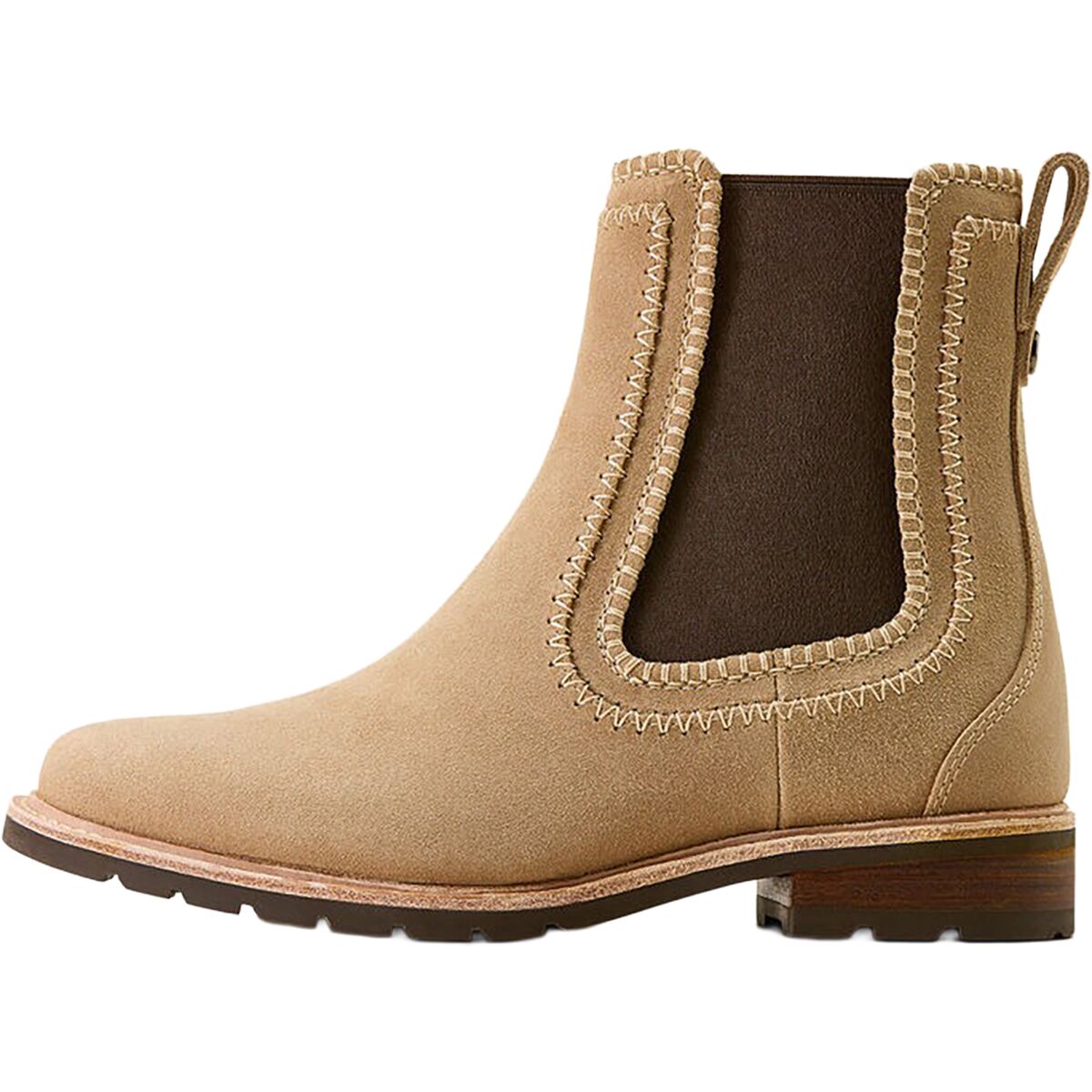 Image of Ariat Wexford Whipstitch Chelsea Boot - Women's Camel Suede, 9.5