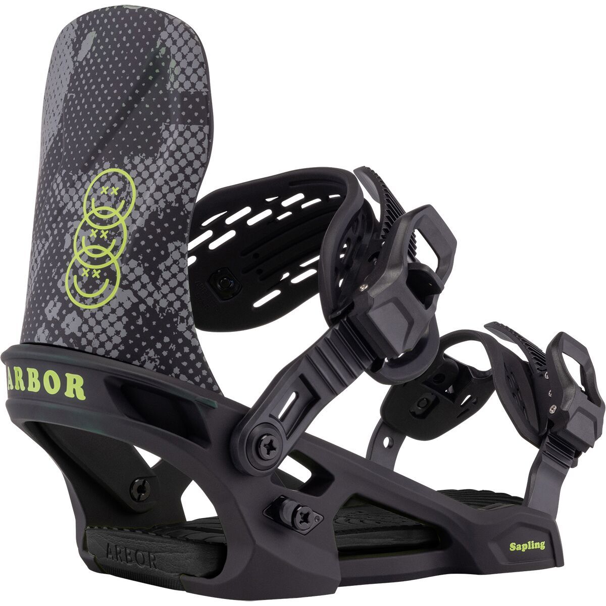 Image of Arbor Sapling Snowboard Binding - 2026 - Kids' Black/Slime, S