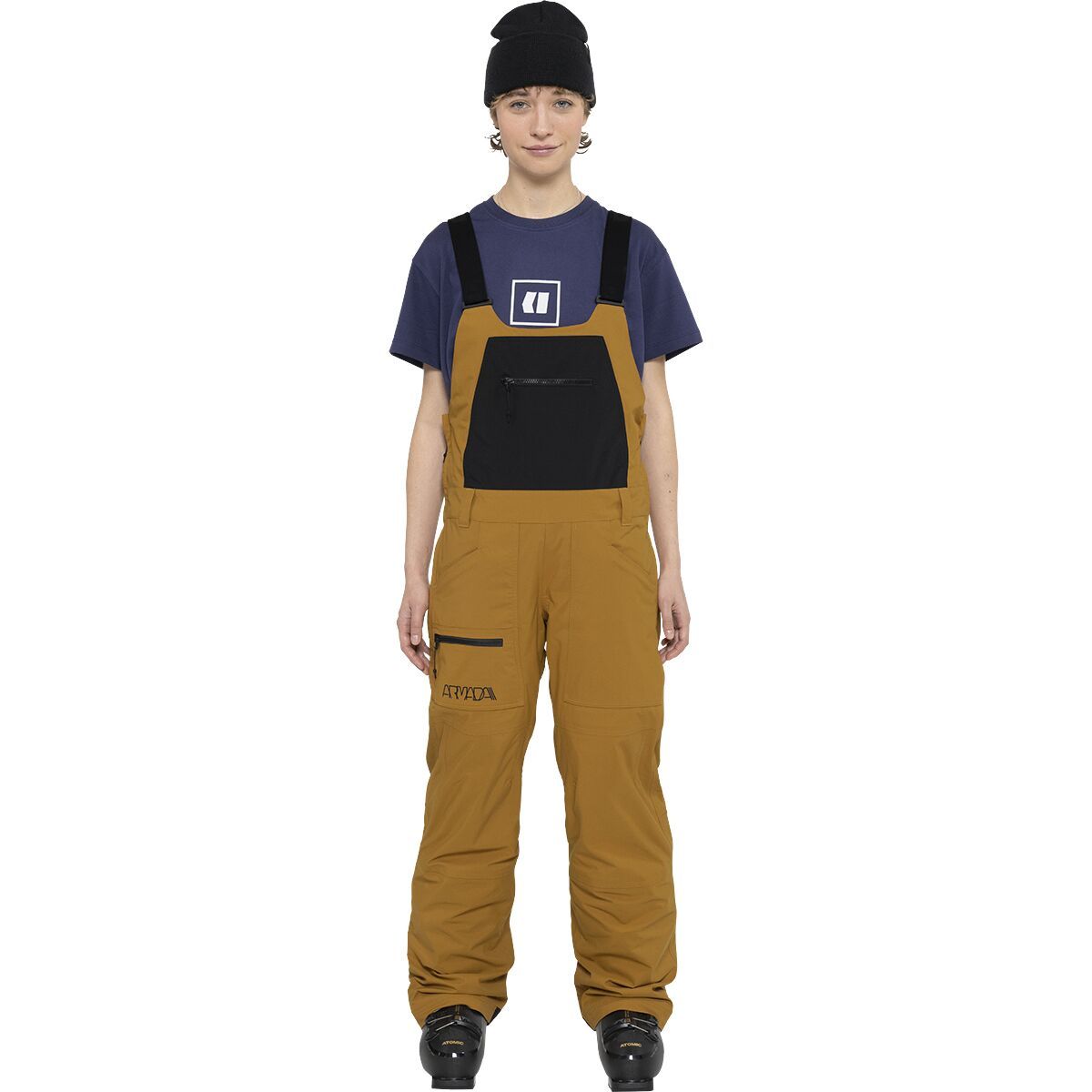 Image of Armada Talyah 2L Cargo Bib Pant - Women's Golden Brown/Black, L