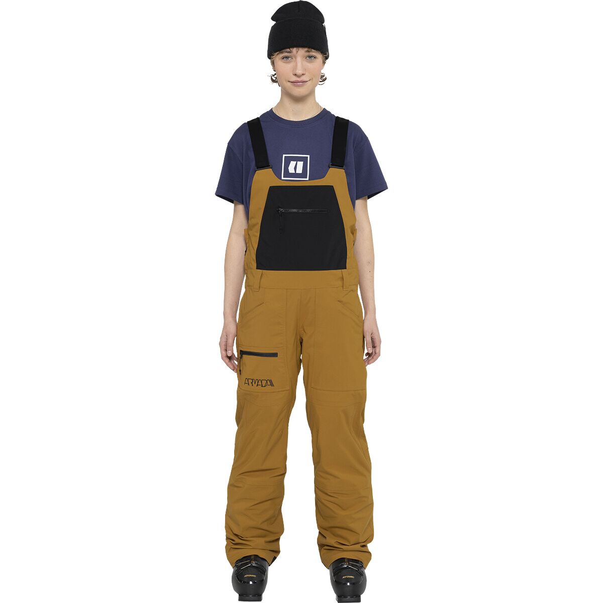 Image of Armada Talyah 2L Cargo Bib Pant - Women's Golden Brown/Black, XL