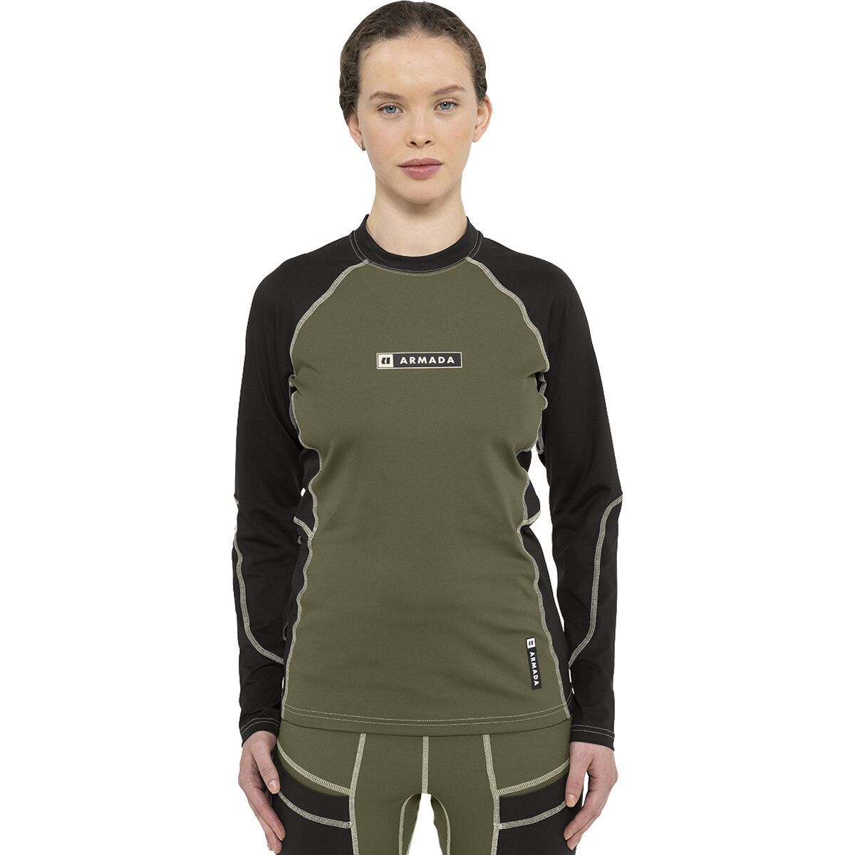 Image of Armada Haven Baselayer Top - Women's Olive/Black, S