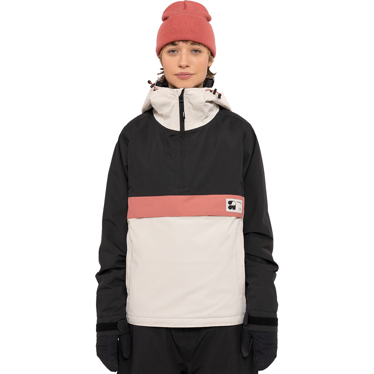 Image of Armada Rosalie 2L Insulated Anorak Jacket - Women's Black/Cream/Faded Rose, XL