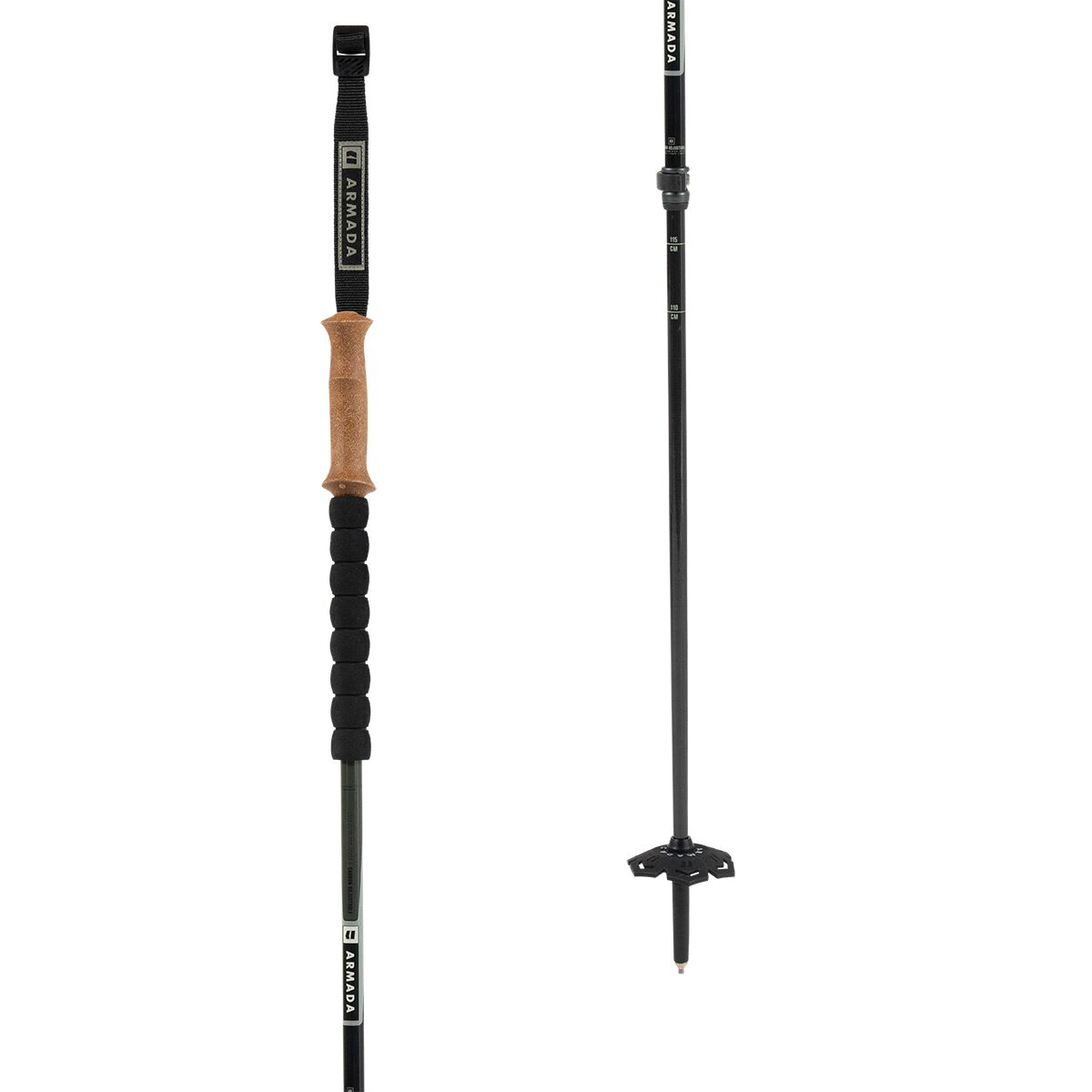 Image of Armada Carbon Adjustable Ski Pole Black, One Size