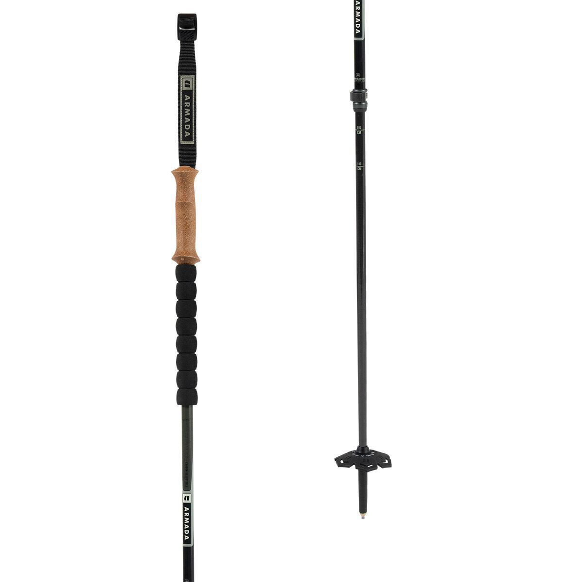 Image of Armada Carbon Adjustable Ski Pole Black, One Size