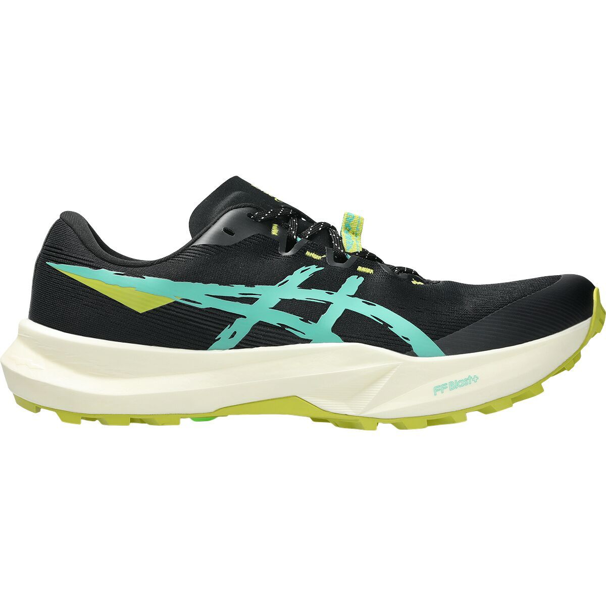 Image of Asics Fuji Lite 6 Trail Running Shoe - Men's Black/Aurora Green, 12.0