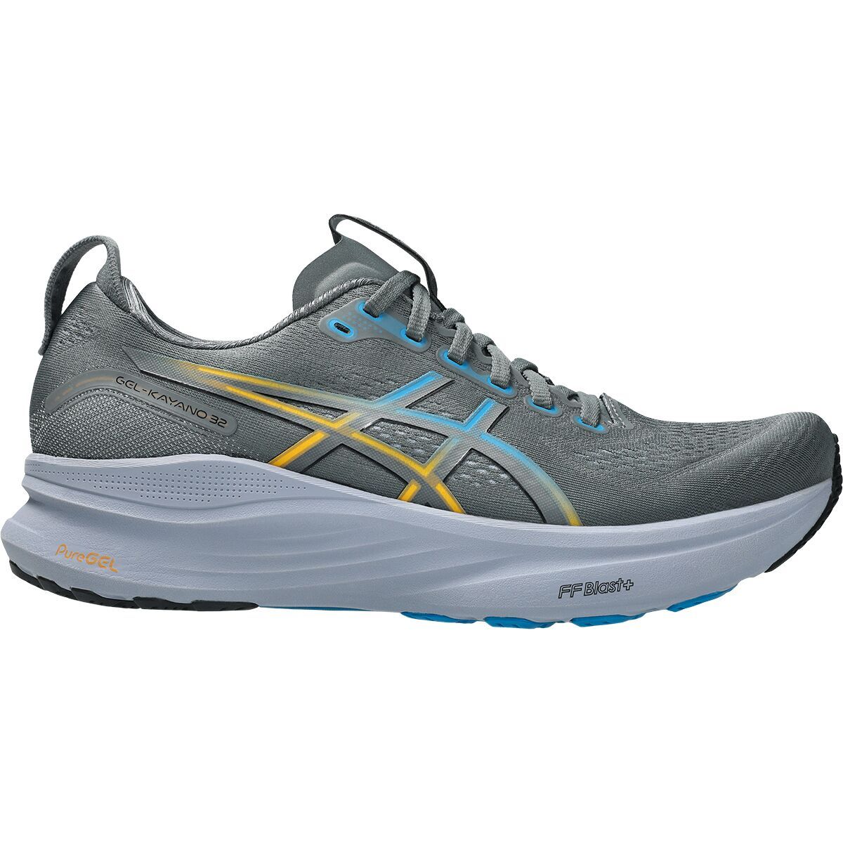 Image of Asics Gel-Kayano 32 Running Shoe - Men's Steel Grey/Aegean Blue, 9.5