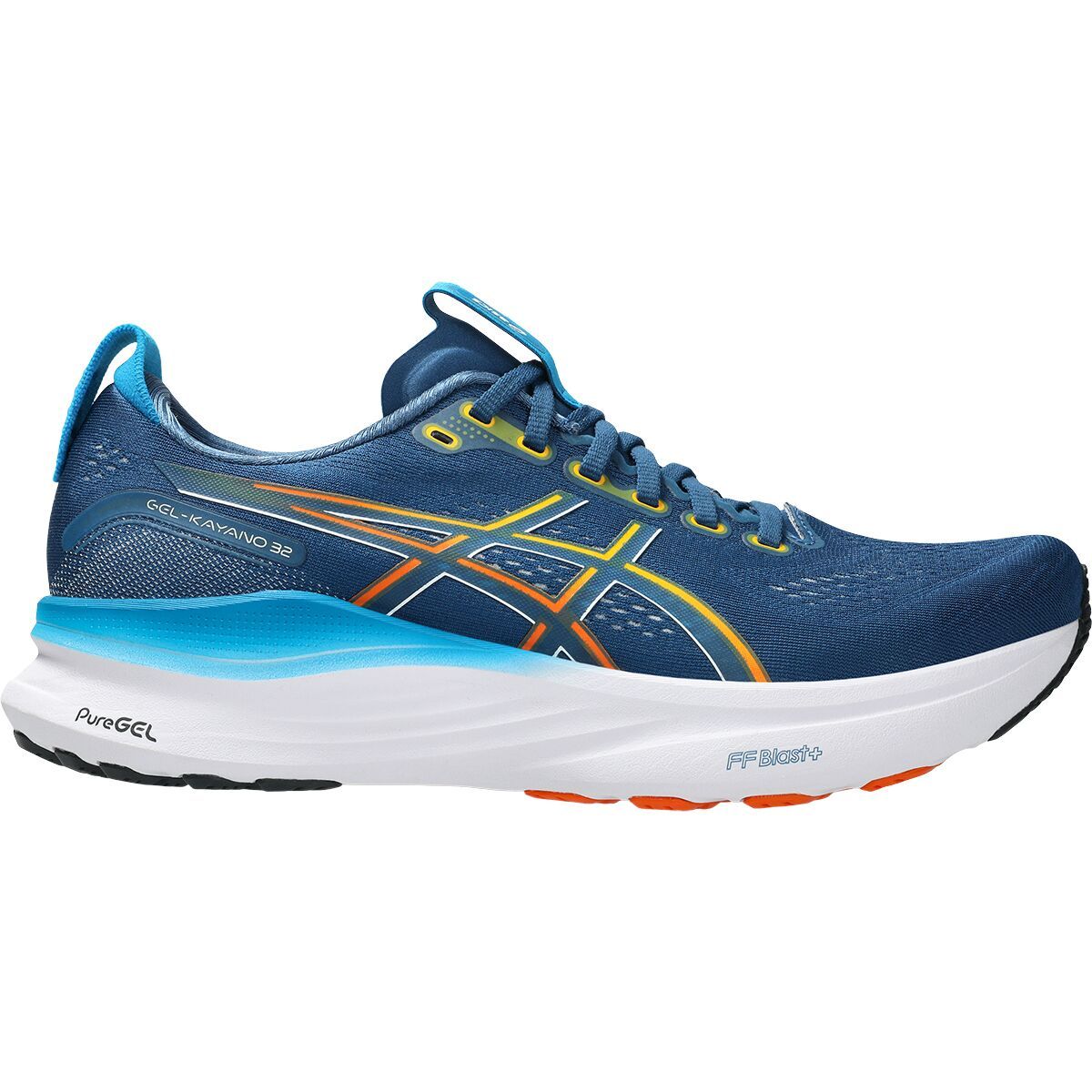 Image of Asics Gel-Kayano 32 Running Shoe - Men's Twilight Blue/Anzu, 12.0