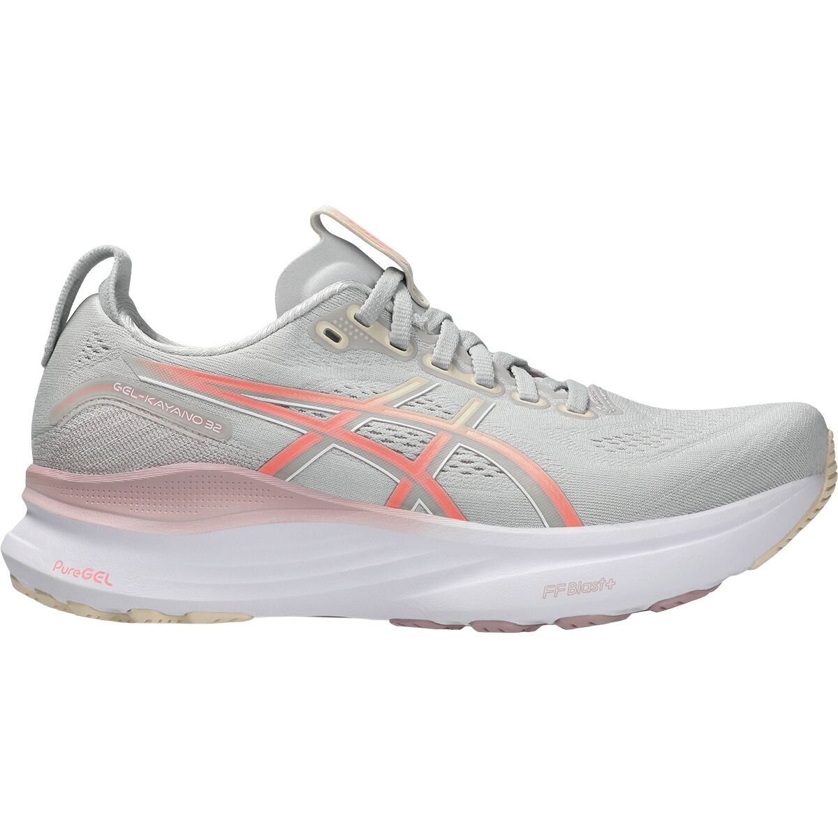 Image of Asics Gel-Kayano 32 Running Shoe - Women's Cloud Grey/Seashell, 6.5