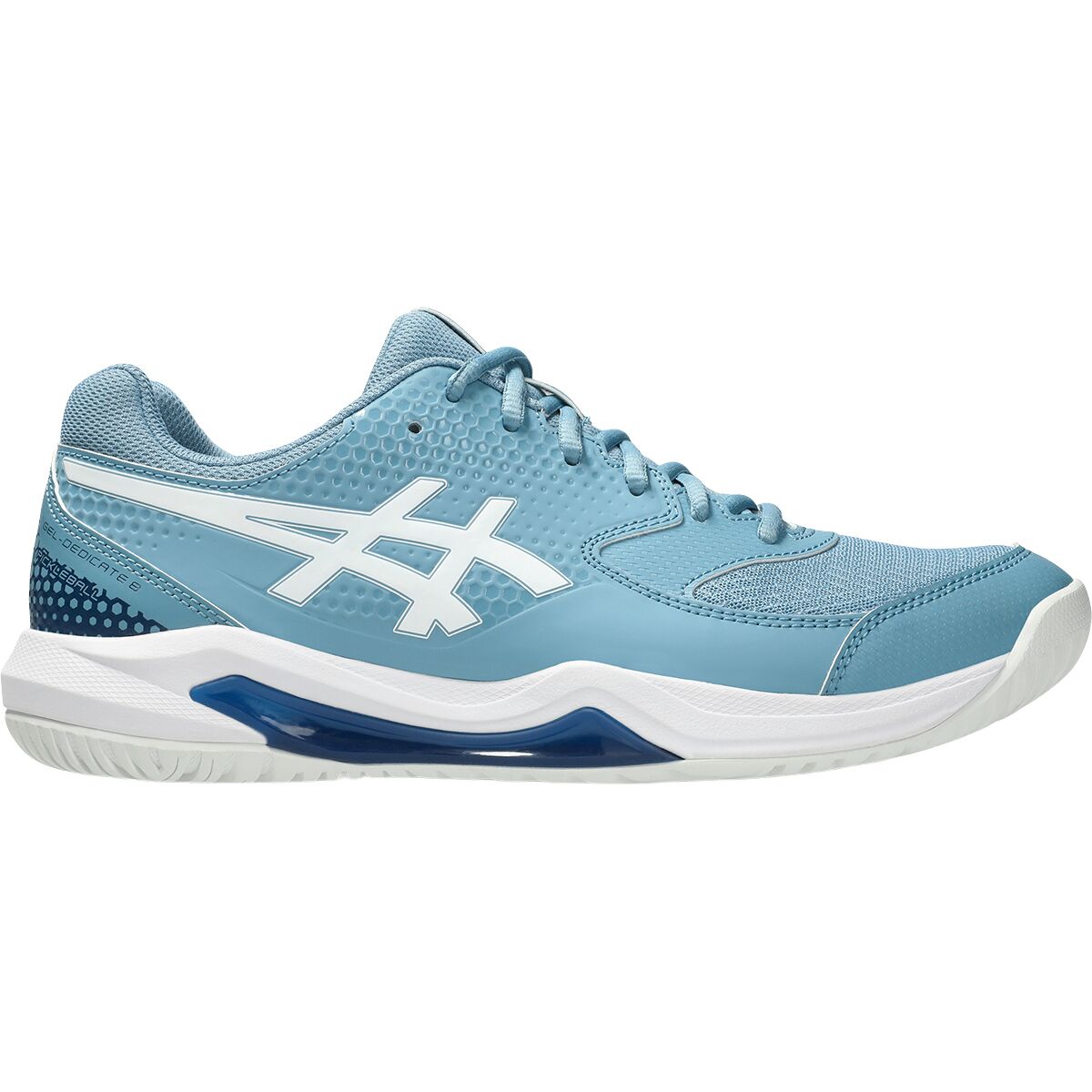 Image of Asics Gel-Dedicate 8 Pickleball Shoe - Men's Saba Blue/White, 10.0
