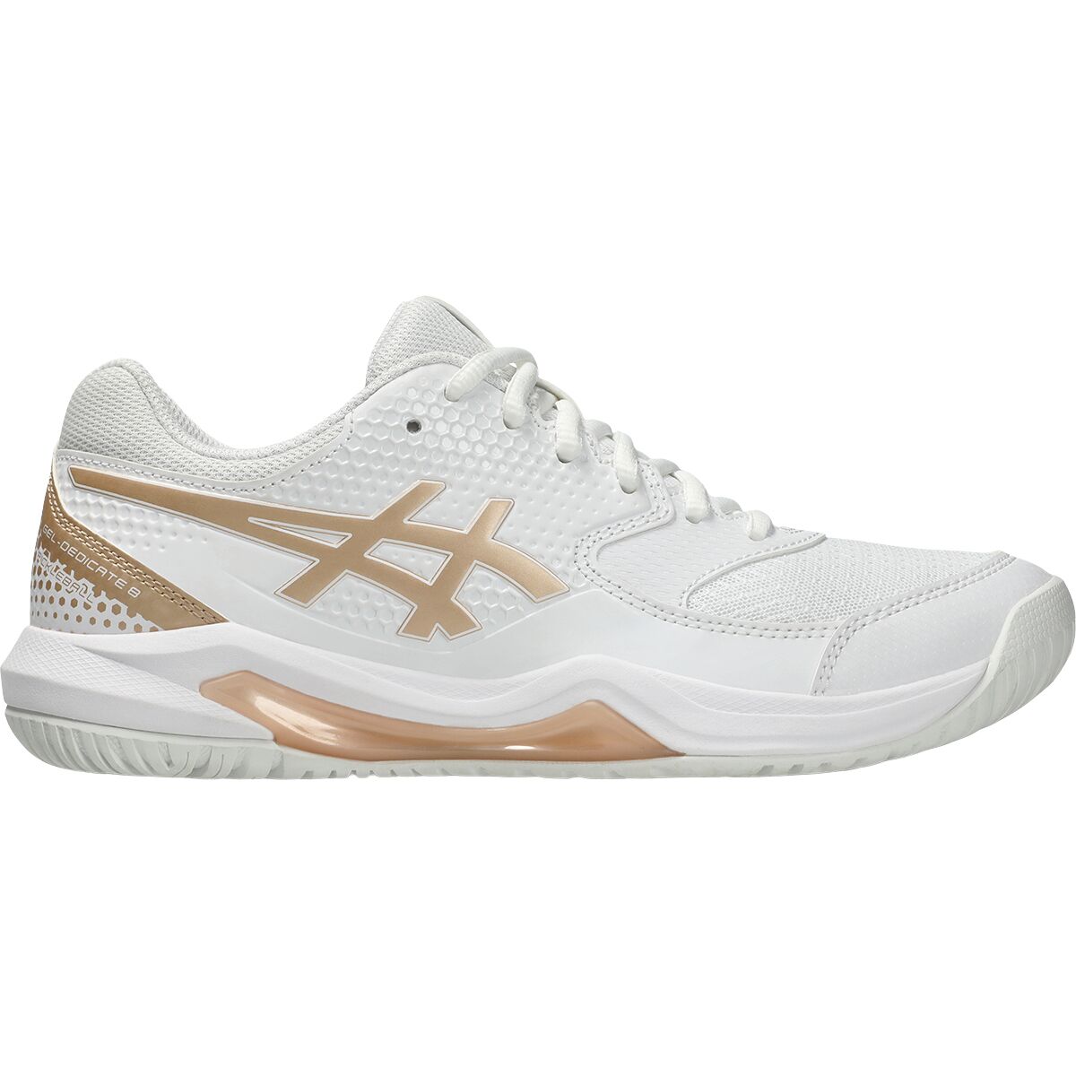 Image of Asics Gel-Dedicate 8 Pickleball Shoe - Women's White/Champagne, 7.0