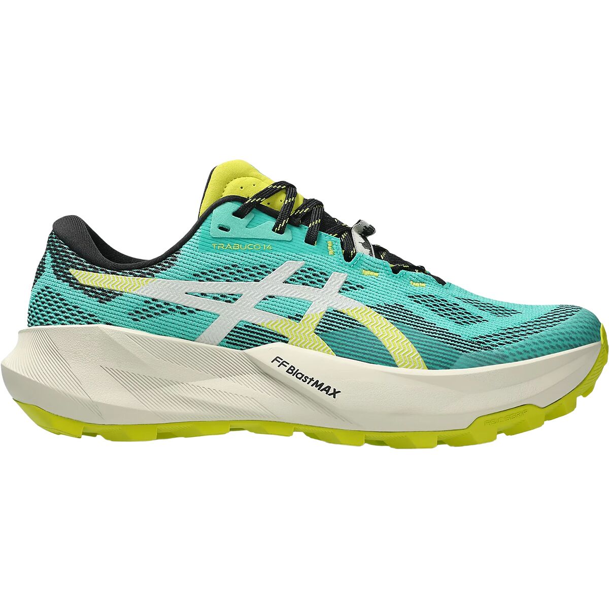 Image of Asics Trabuco 14 Trail Running Shoe - Men's Aurora Green/Light Dust, 12.0