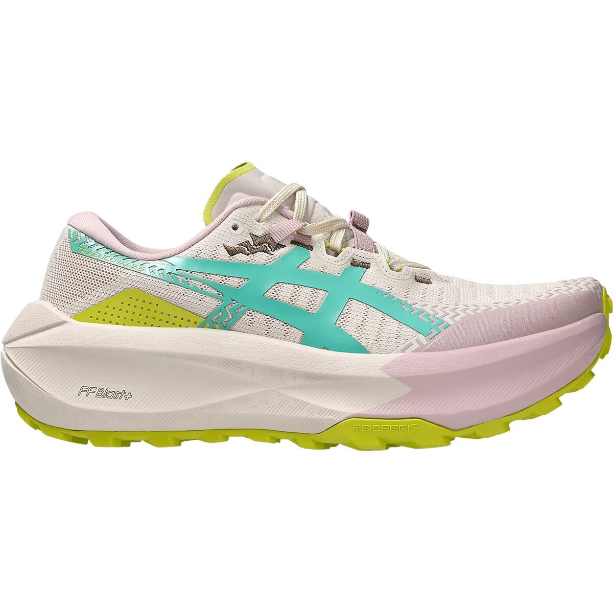 Image of Asics Trabuco Max 5 Trail Running Shoe - Women's Mineral Beige/Aurora Green, 6.5
