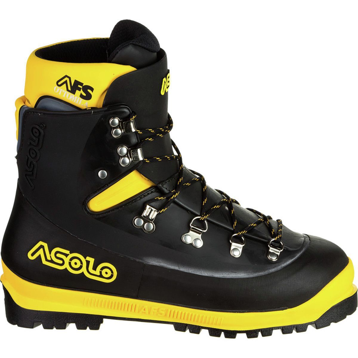 Asolo AFS 8000 Mountaineering Boot Black/Yellow, 10.5